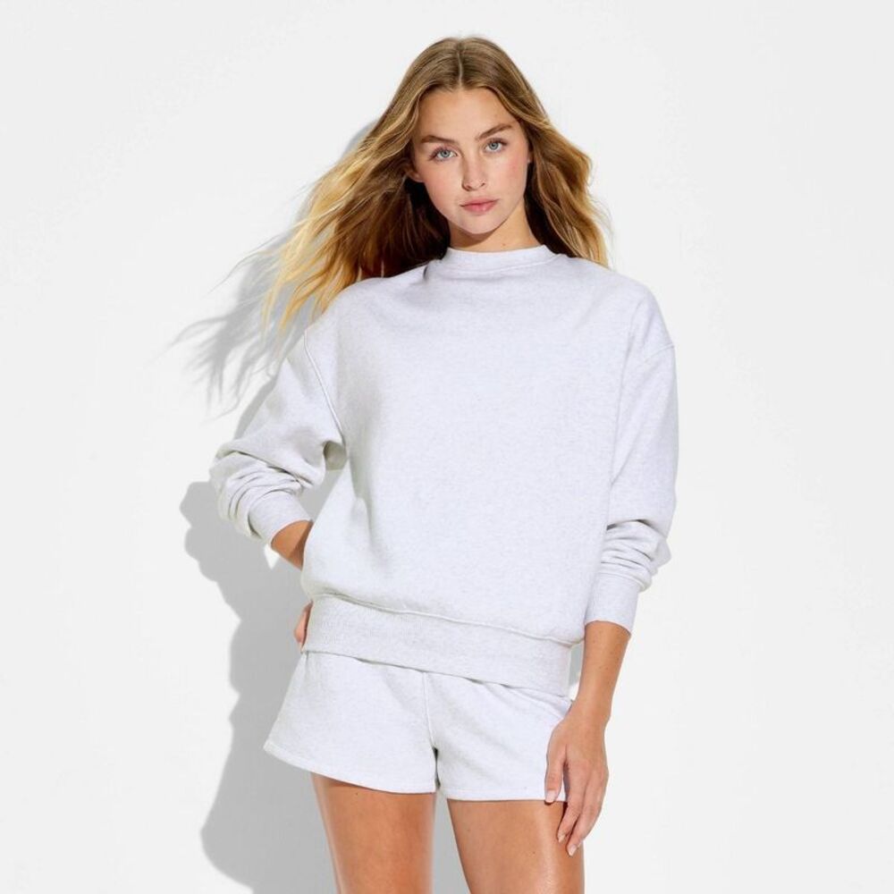 Wild Fable - Women's Oversized Pullover Sweatshirt - Wild Fable Gray - Picture 2 of 3